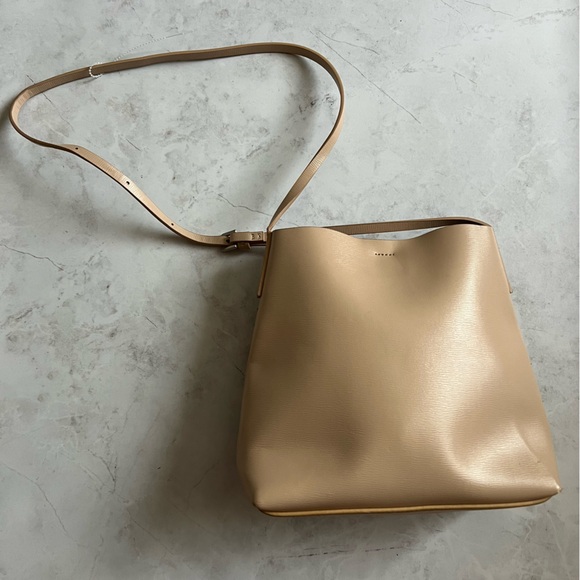 Oat & Fort Cream Snap Button Shoulder Bag Faux Leather - Picture 12 of 12